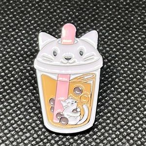 Cat Boba tea,Bubble tea,brooch lapel pin backpack pin‎ hat pin